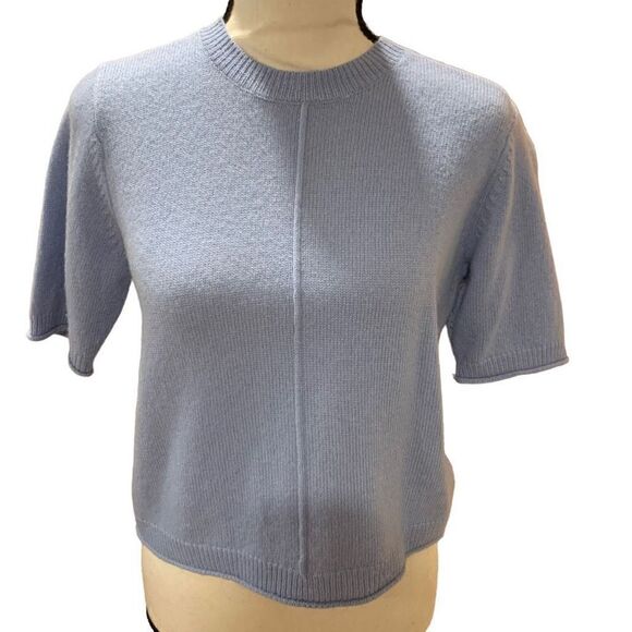 Joie Wool/Cashmere S/S Sweater Lavender MockNeck Ribbed & Button Details Wmn XXS - Picture 1 of 6